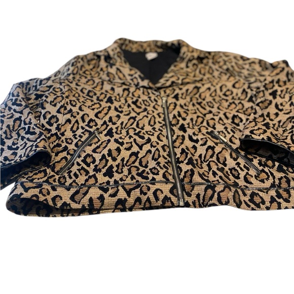 Women’s plus size 16/18 leopard print Workwear zip basic jacket Pocket chico’s - Picture 3 of 10